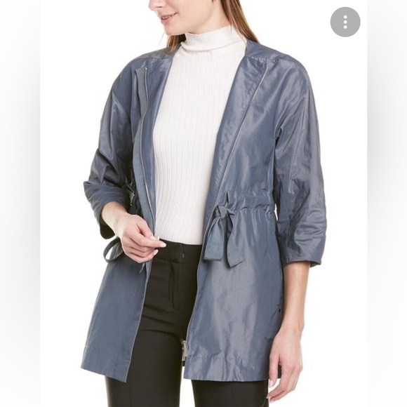 Lafayette 148 New York Stephania Women'sS Port Blue Metallic Drawstring Jacket